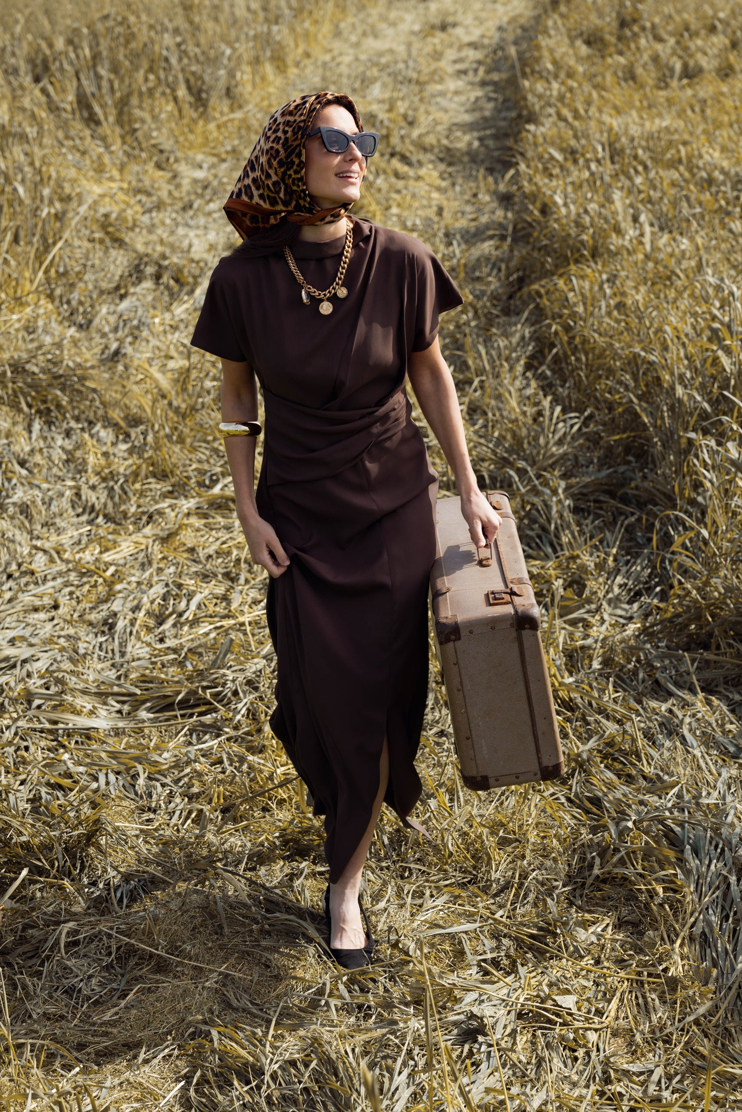 שמלת אורורה חומה