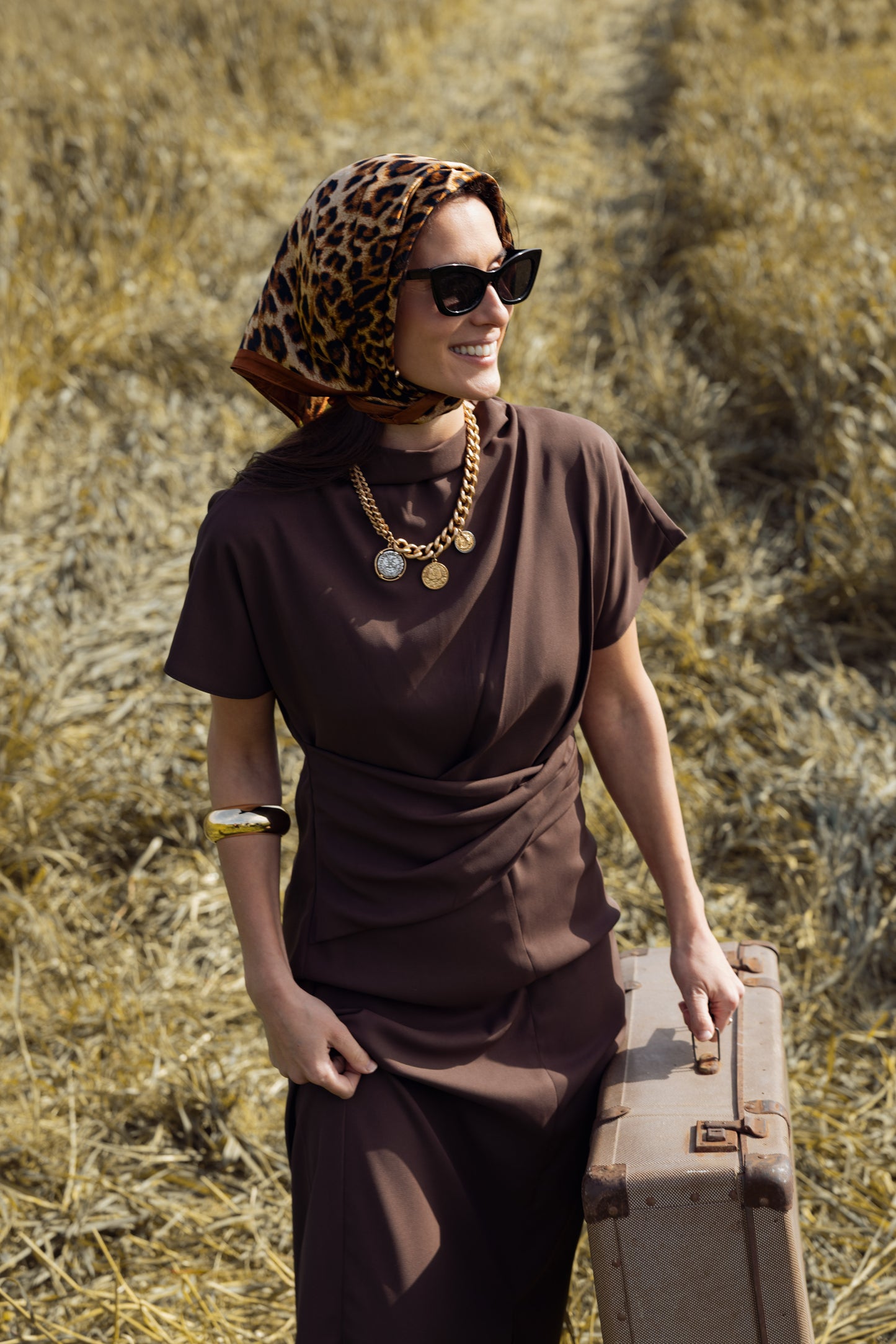 שמלת אורורה חומה