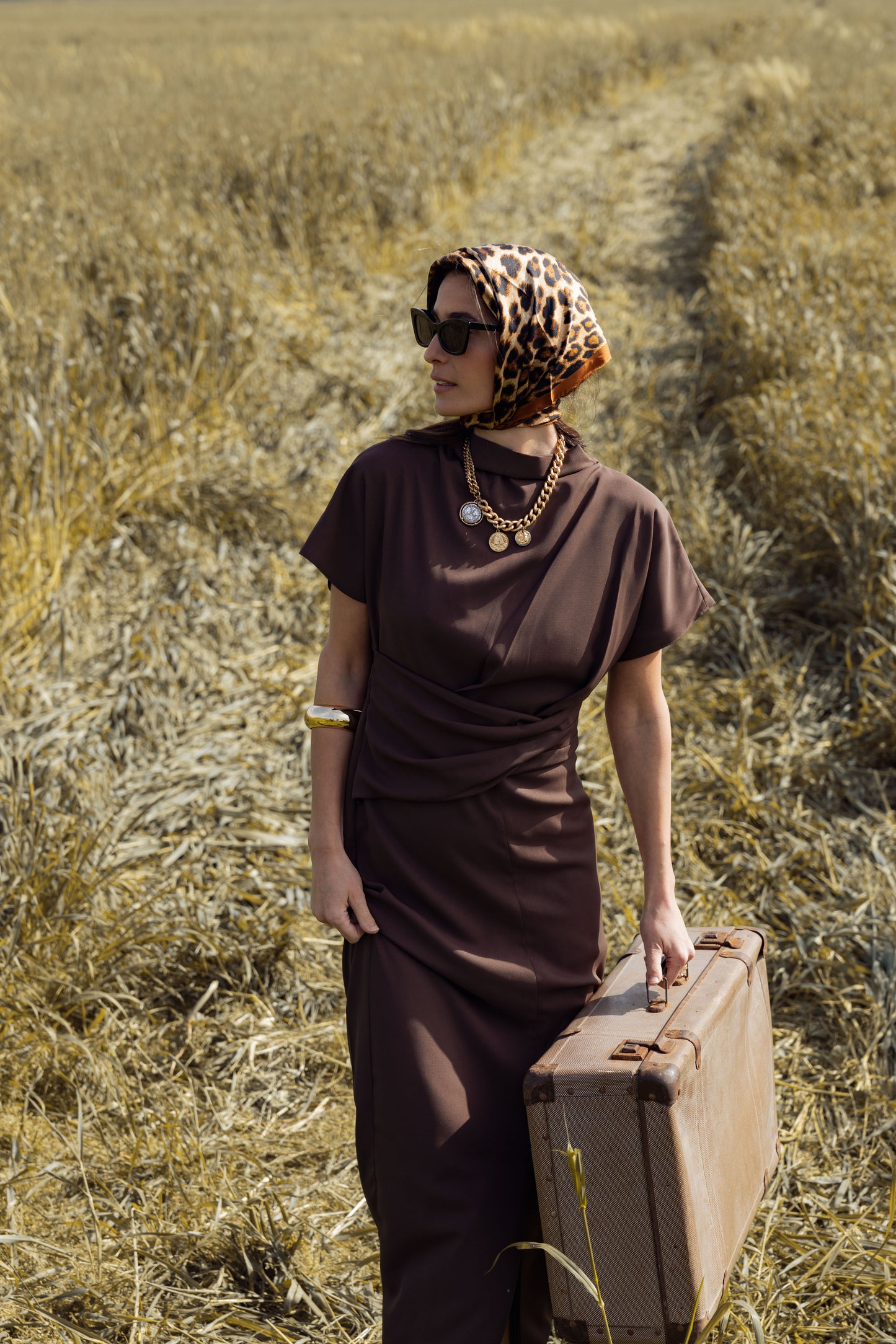 שמלת אורורה חומה