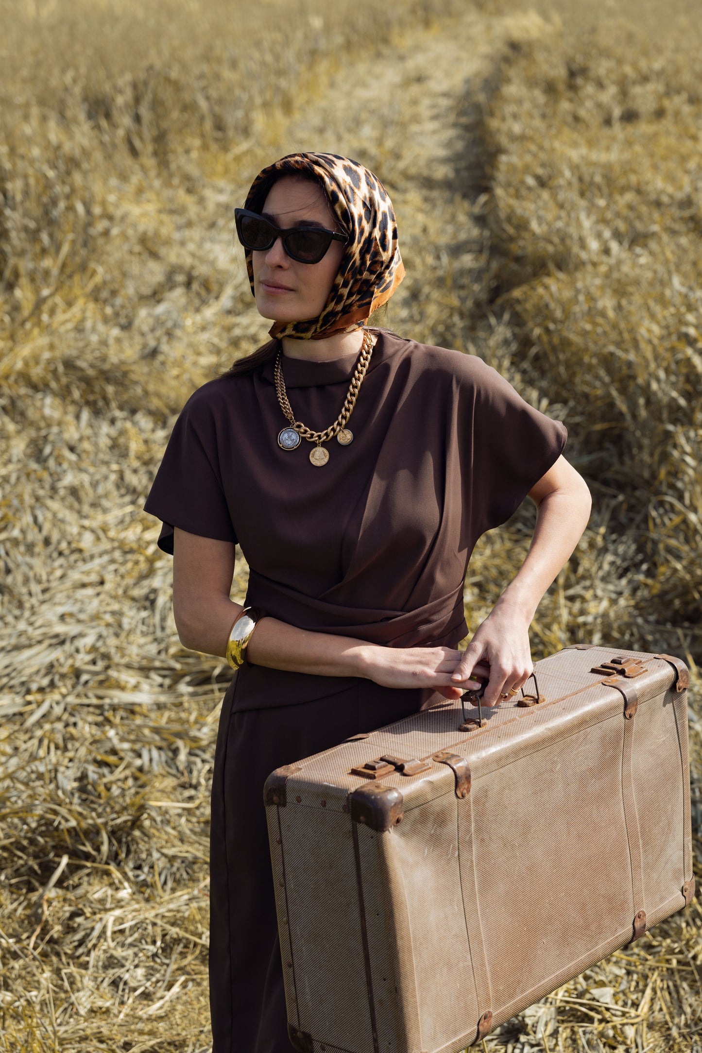 שמלת אורורה חומה