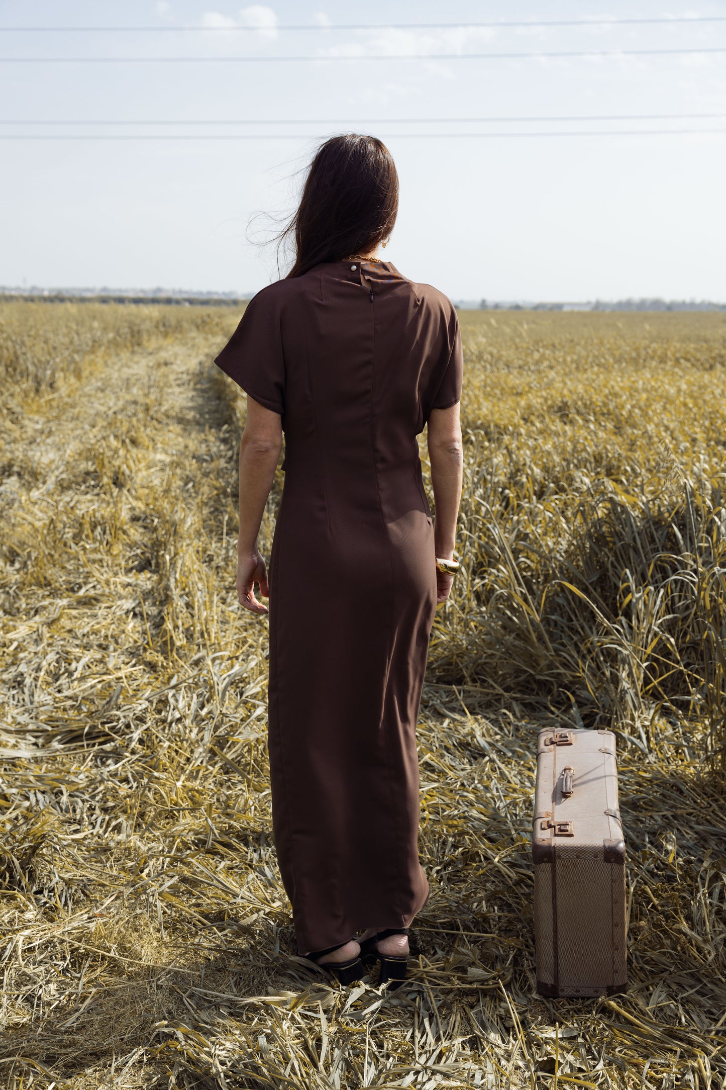 שמלת אורורה חומה