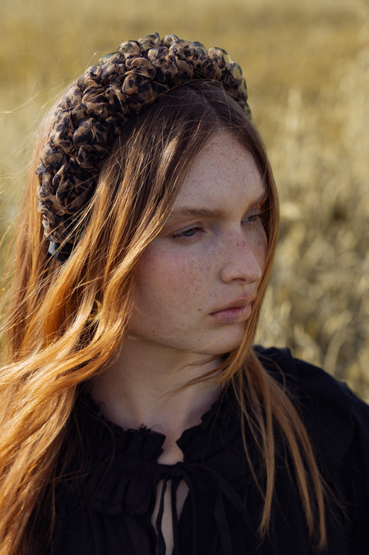 קשת אנה רחבה מנומרת חומה