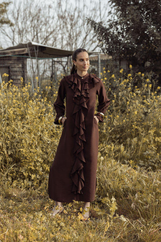 שמלת אמבר חומה