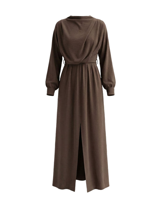 שמלת קונטור חומה