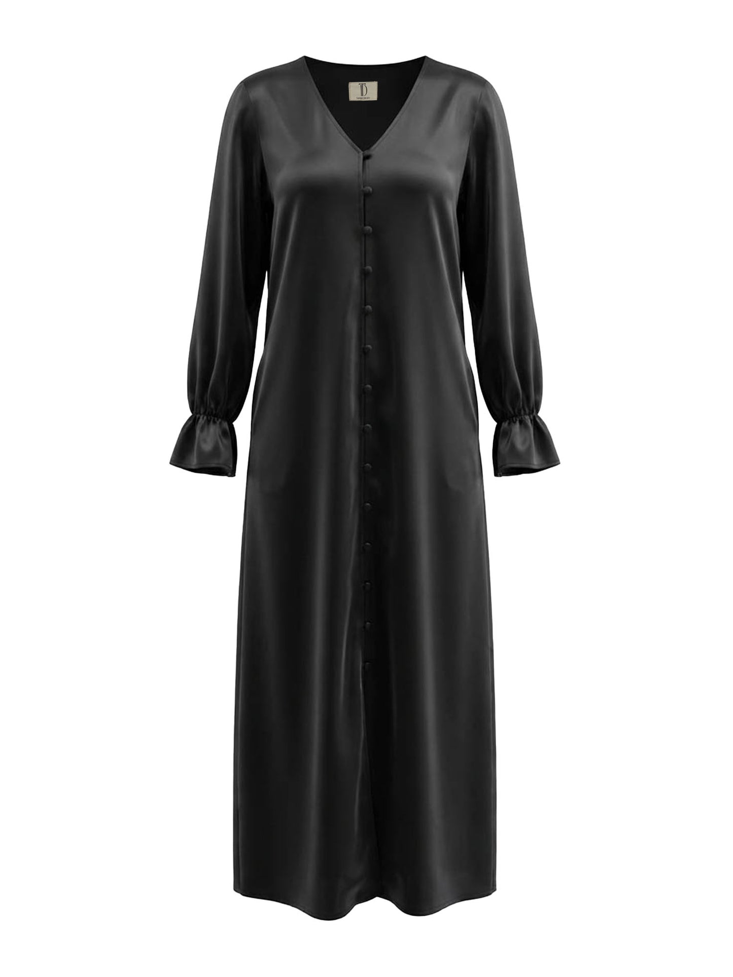 שמלת אקסיס סאטן שחורה